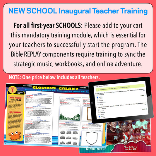 13. NEW SCHOOL Inaugural Teacher Training (mandatory)